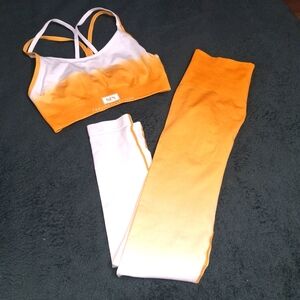 SIN Collection/ Yellow And White Activewear Set- W Sz Medium